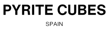 Untitled design (1) copy 11 Text reading "PYRITE CUBES SPAIN" in bold, black font on a white background.