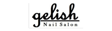 Untitled design (1) copy 13 Logo for "Gelish Nail Salon" with "gelish" in black script and "Nail Salon" in smaller black text below.
