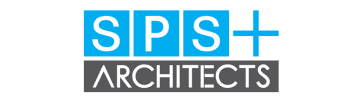 Untitled design (1) copy 17 Blue and white "SPS+" logo with the text "ARCHITECTS" beneath in a gray rectangle.