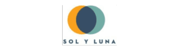 Untitled design (1) copy 20 Logo with overlapping orange and teal circles creating a dark central area. Below, text reads "Sol y Luna.